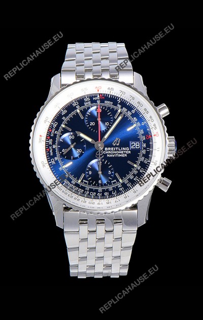 Breitling Navitimer 1 Chronograph 41MM Swiss Watch Blue Dial in 904L Steel - Steel Strap