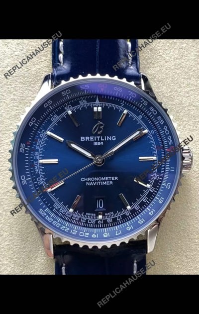 Breitling Navitimer 1 Automatic Swiss Replica Watch in Blue Dial - Leather Strap