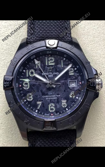 Breitling Avenger Automatic 44 Swiss 1:1 Super Clone Replica Watch - Carbon Dial 