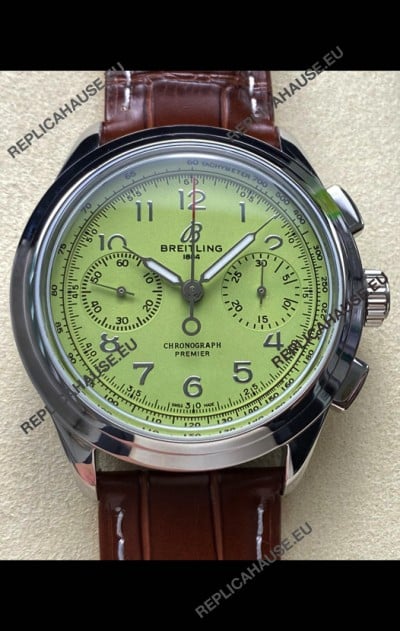 Breitling Premier B01 Chronograph 42 Edition Steel Casing Green Dial - 1:1 Mirror Replica Watch