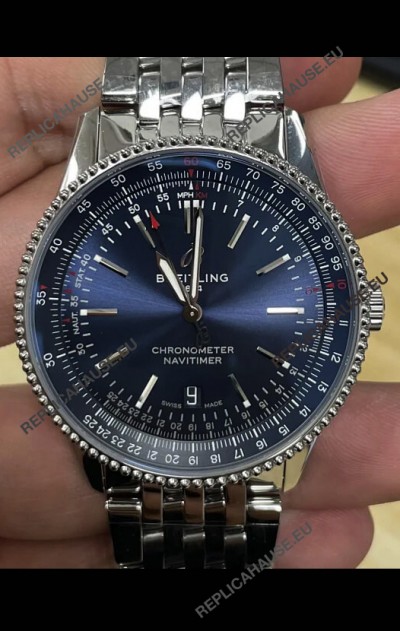 Breitling Navitimer 1 Automatic Swiss Replica Watch in Blue Dial - Steel Strap