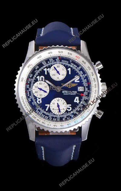 Breitling Navitimer Chronograph 41MM Swiss Replica Watch Blue Dial in 904L Steel Casing