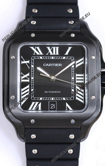 Santos De Cartier DLC Coated Casing 1:1 Mirror Swiss Replica Watch 40MM