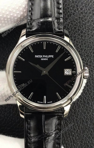 Patek Philippe Calatrava 5227G-001 Black Dial 1:1 Mirror Swiss Replica Steel Casing