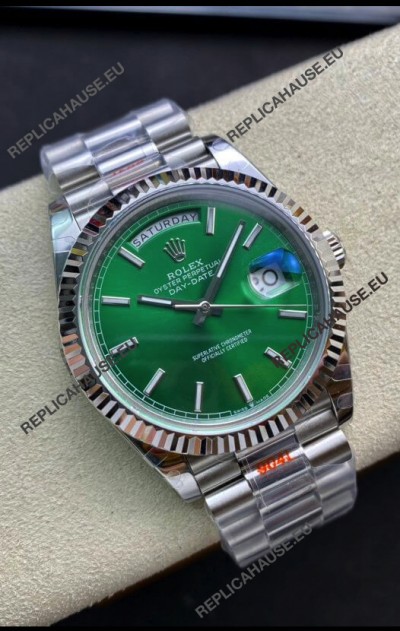 Rolex Day Date 904L Stainless Steel Watch 40MM - Green Dial 1:1 Mirror Quality