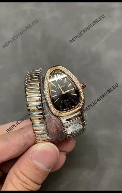 Bvlgari Serpenti Edition Two Tone Casing Diamonds Bezel Watch in 1:1 Mirror Quality