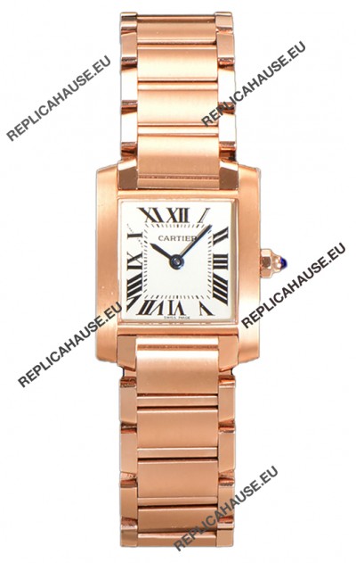 Cartier Tank Francaise Rose Gold Swiss Quartz Replica Watch 25.70MM