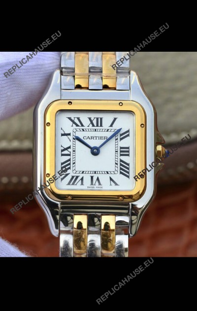 Cartier PANTHERE Edition 1:1 Mirror Swiss Watch 2 Tone Yellow Gold White Dial 
