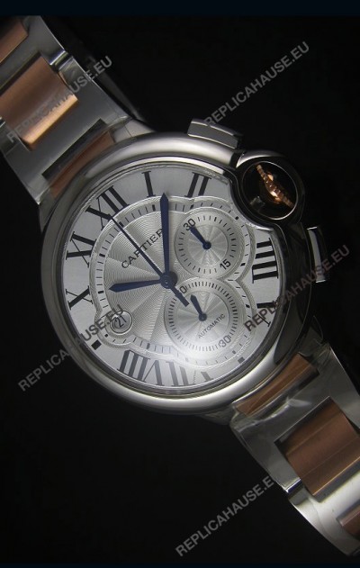 Ballon De Cartier Chronograph in Rose Gold Two Tone Case - 1:1 Mirror Replica