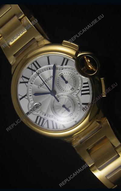 Ballon De Cartier Chronograph in Yellow Gold Case - 1:1 Mirror Replica