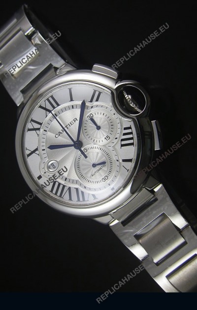 Ballon De Cartier Chronograph in Stainless Steel Case White Dial - 1:1 Mirror Replica