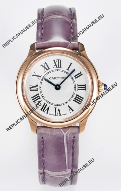 Ronde Louis Cartier Super Clone 29MM Rose Gold Watch in Swiss Quartz Movement