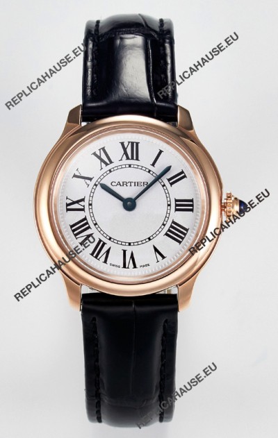 Ronde Louis Cartier Super Clone 29MM Rose Gold Watch in Swiss Quartz Movement