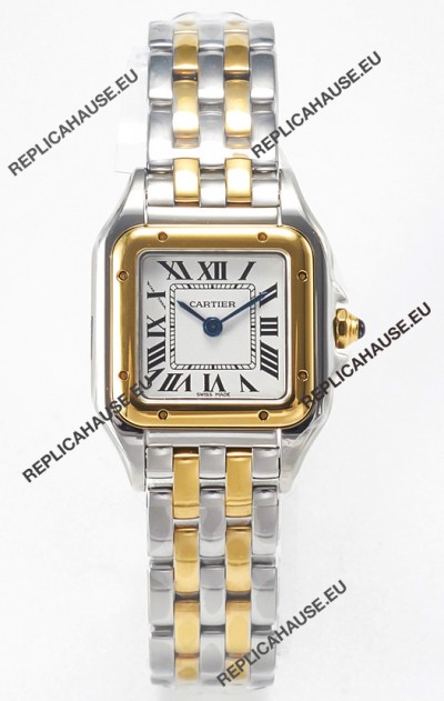 Cartier PANTHERE 22MM Super Clone Edition Watch 2 Tone Yellow Gold White Dial