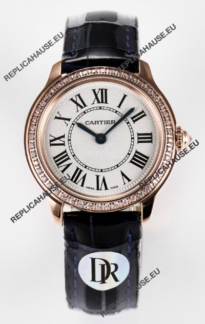 Ronde Louis Cartier Super Clone 29MM Rose Gold Watch in Swiss Quartz Movement
