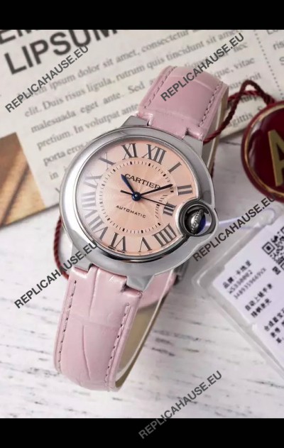 Ballon De Cartier Swiss Automatic Beige Dial Mirror Quality 33MM in Stainless Steel