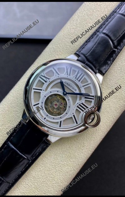 Ballon De Cartier Swiss Tourbillon 1:1 Mirror Replica Watch in Leather Strap