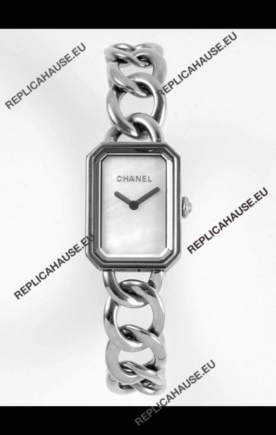 Chanel Premiere Gourmette Chain Watch - Swiss Quartz Movement in White Dial 