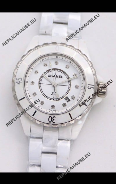 Chanel J12 Ladies White Ceramic Casing Watch 1:1 Mirror Replica Watch 
