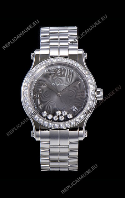 Chopard Happy Sport 1:1 Mirror Swiss Automatic Replica Watch 36MM in 904L Steel Casing Grey Dial