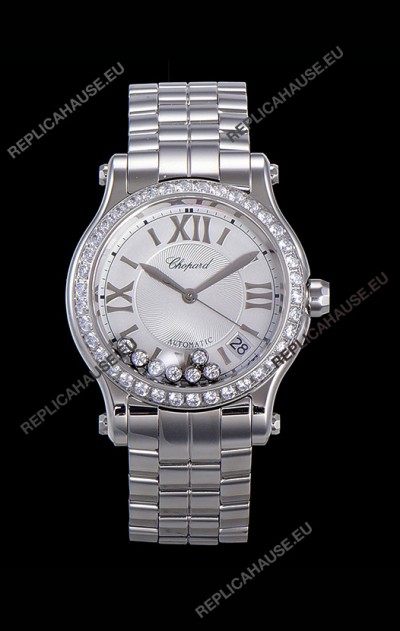 Chopard Happy Sport 1:1 Mirror Swiss Automatic Replica Watch 36MM in 904L Steel Casing White Dial