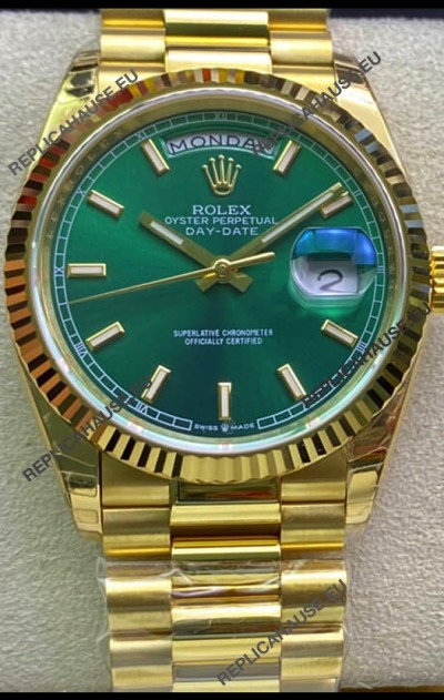 Rolex Day Date 118238 Presidential 18K Yellow Gold Watch 36MM - Green Dial 1:1 Mirror Quality