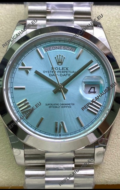 Rolex Day Date Presidential M228206-0044 904L Steel 40MM - Arabic ICE BLUE Dial 1:1 Mirror Quality Watch