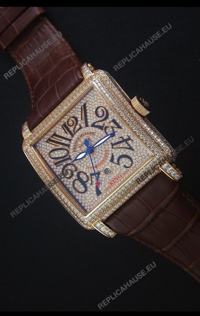 Franck Muller Conquistador King Automatic Swiss Replica Watch in Rose Gold 