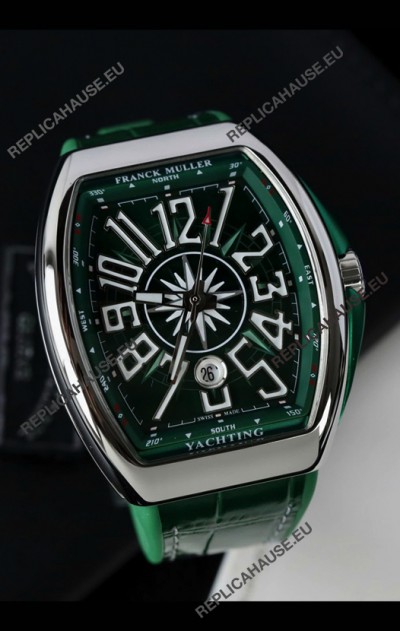 Franck Muller Vanguard Yachting Stainless Steel Green Dial 1:1 Mirror Swiss Replica Watch