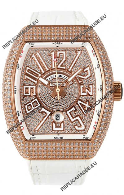 Franck Muller Vanguard V45 Edition in Rose Gold Plating - White Numerals 