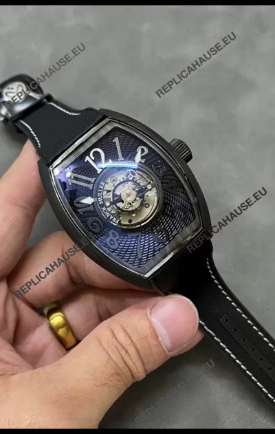 Franck Muller Curvex Grand Central Tourbillon Black Carbon Casing Watch in 1:1 Mirror Replica Watch 