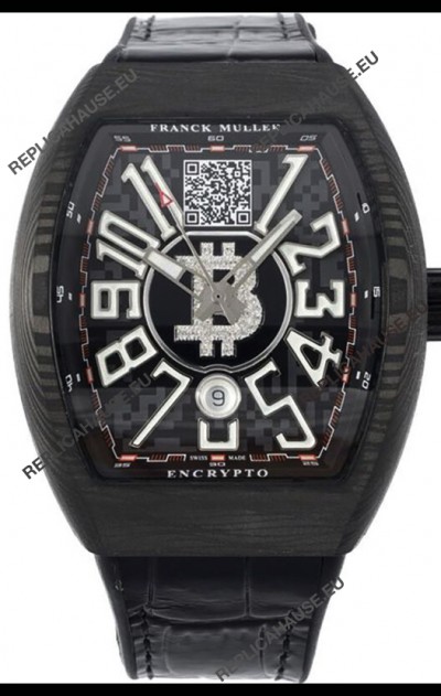 Franck Muller Vanguard Encrypto BTC V45 Carbon Casing Swiss Replica Watch