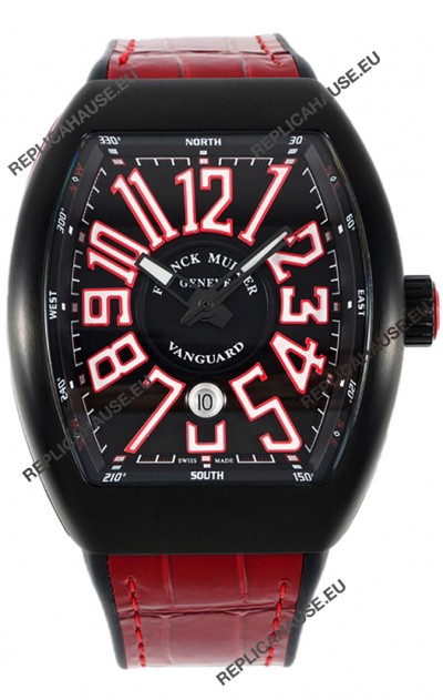 Franck Muller Vanguard in DLC Coated Casing Black Dial Swiss Replica Watch