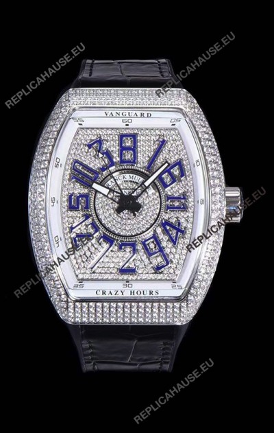 Franck Muller Vanguard Crazy Hours Edition Swiss Replica Watch - Blue Numerals