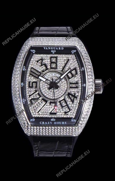 Franck Muller Vanguard Crazy Hours Edition Swiss Replica Watch - Black Numerals