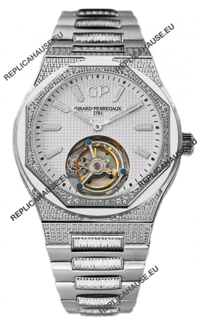 Girard Perregaux Laureato Tourbillon 1:1 White Dial Mirror Swiss Replica Watch