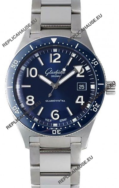Glashütte SeaQ Divers Edition 1:1 Superclone Swiss Replica Watch Blue Dial 