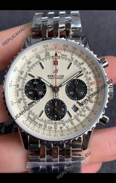 Breitling Navitimer 1 B01 Chronograph Edition 43MM - White Dial 904L 1:1 Mirror Replica Watch