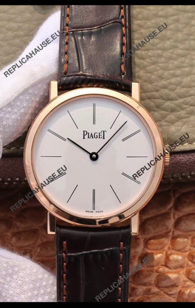 Piaget Altiplano G0A31114 1:1 Mirror Swiss Replica Watch in Rose Gold White Dial 