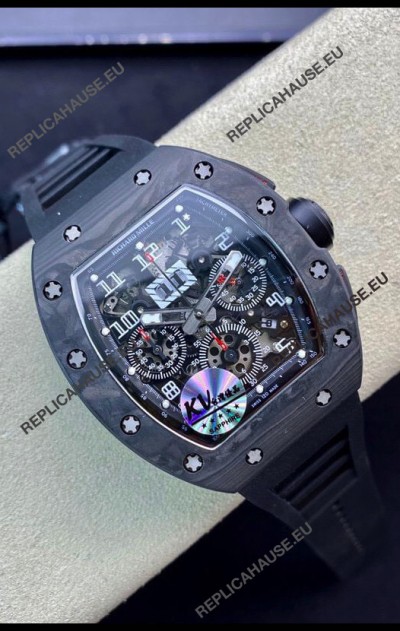 Richard Mille RM011 Felipe Massa 1:1 Mirror Quality One Piece Black Forged Carbon Case Watch