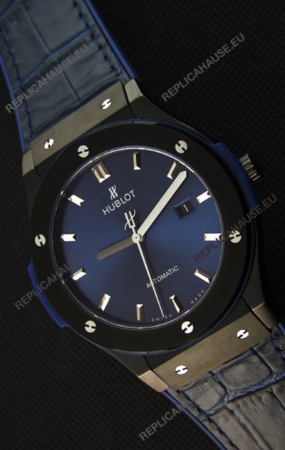 Hublot Classic Fusion Ceramic Blue Swiss Replica Watch - 1:1 Mirror Replica 