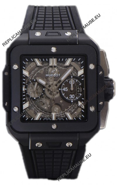 Hublot Square Bang Unico Black Ceramic Casing Chronograph Watch 1:1 Mirror Replica