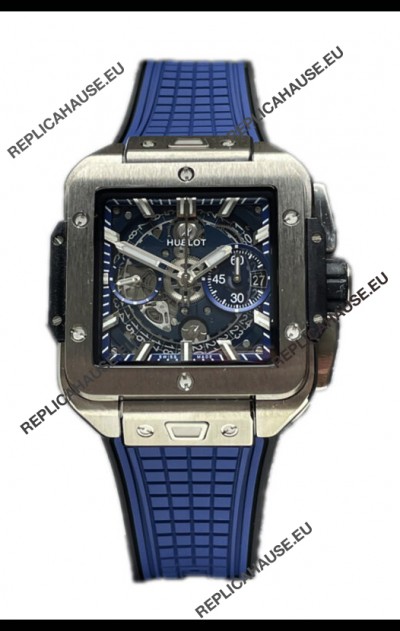 Hublot Square Bang Unico Titanium Blue Chronograph Watch 1:1 Mirror Replica