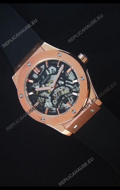 Hublot Classic Fusion Skeleton Rose Gold Case Japanese Movement