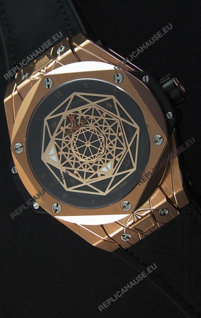 Hublot Big Bang Sang Bleu 45MM Rose Gold Swiss Replica Watch 