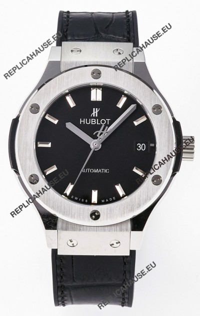 Hublot Super Clone Classic Fusion Titanium 38MM 1:1 Mirror Replica Watch Black Dial