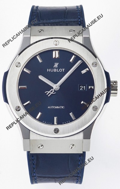 Hublot Super Clone Classic Fusion Titanium 42MM 1:1 Mirror Replica Watch Blue Dial