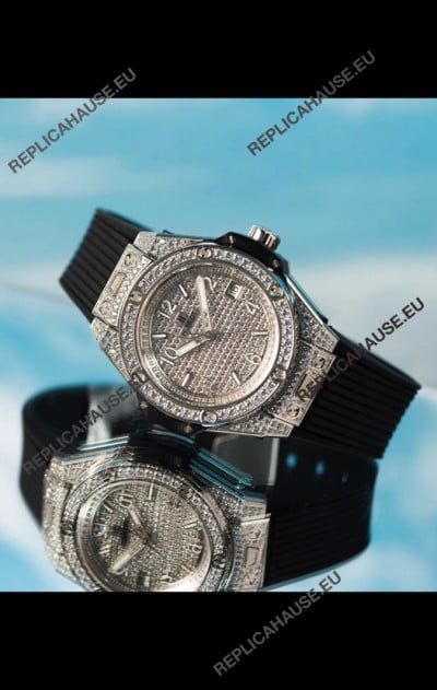 Hublot Big Bang One Click Diamonds Paved Casing and Dial Swiss Replica Watch
