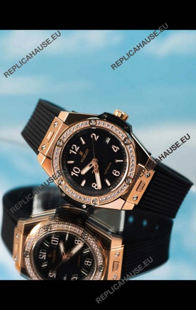 Hublot Big Bang One Click King Black Dial Rose Gold Swiss Replica Watch 39MM