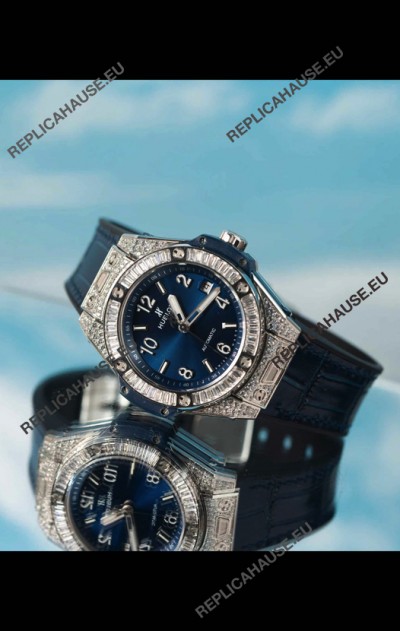 Hublot Big Bang One Click King Blue Dial Steel Case Swiss Replica Watch 39MM